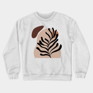 Modern Minimalist Simple Abstract Pastel Pink Black Leaf Art Crewneck Sweatshirt